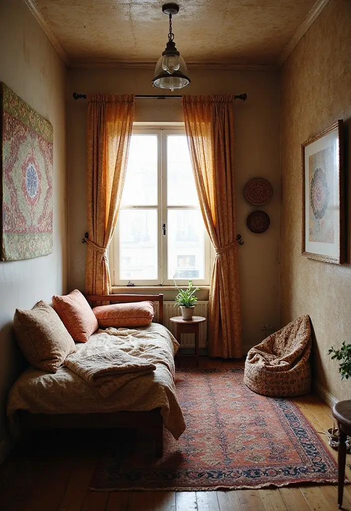 25 3 x 3 Bedroom Ideas That Maximize Small Spaces Beautifully - 14. Textiles to Define Zones