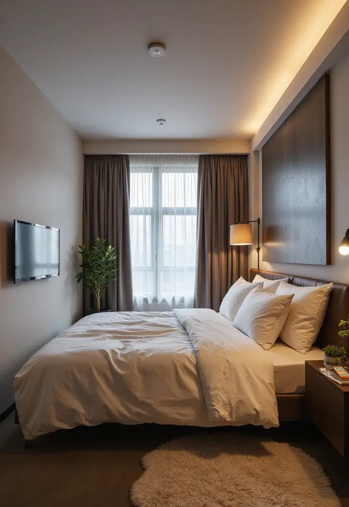 25 3 x 3 Bedroom Ideas That Maximize Small Spaces Beautifully - 25. Smart Use of Technology