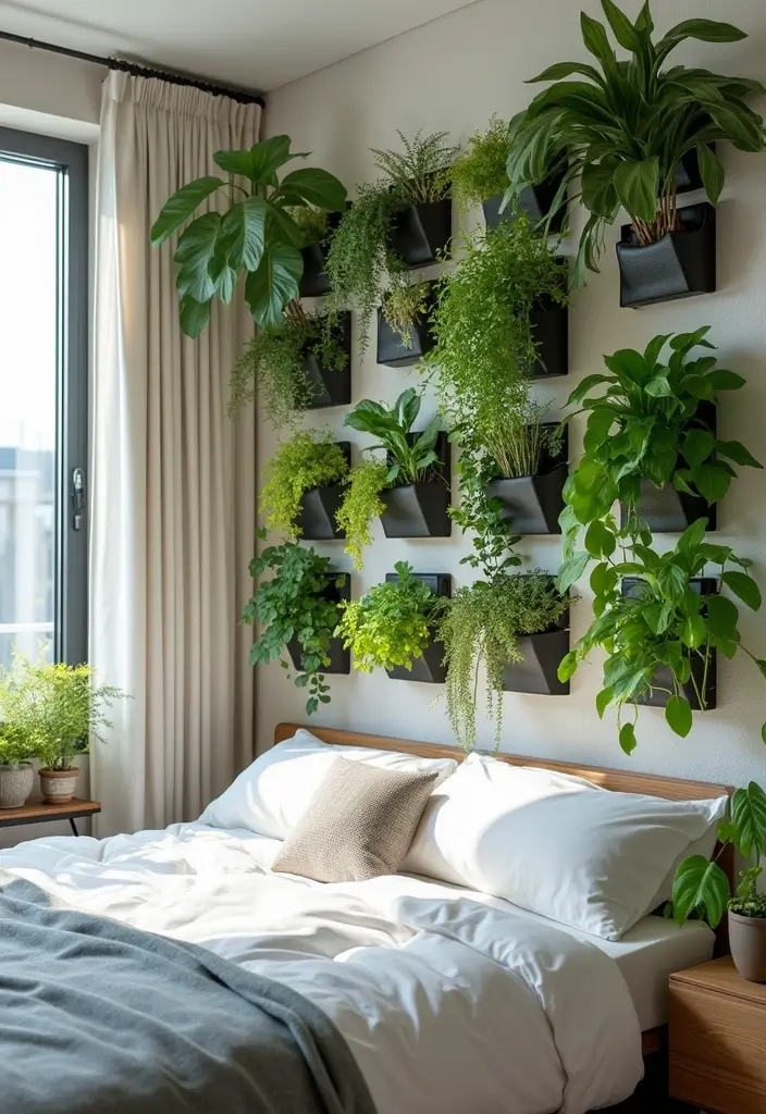 25 3 x 3 Bedroom Ideas That Maximize Small Spaces Beautifully - 7. Vertical Gardens for Fresh Air and Style