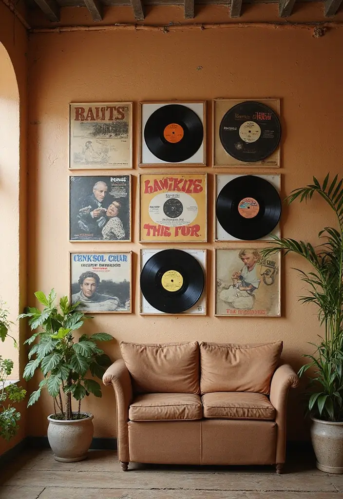 25 Album Cover Wall Decor Bedroom Ideas That Show Off Your Music Style - 1. Vintage Collage