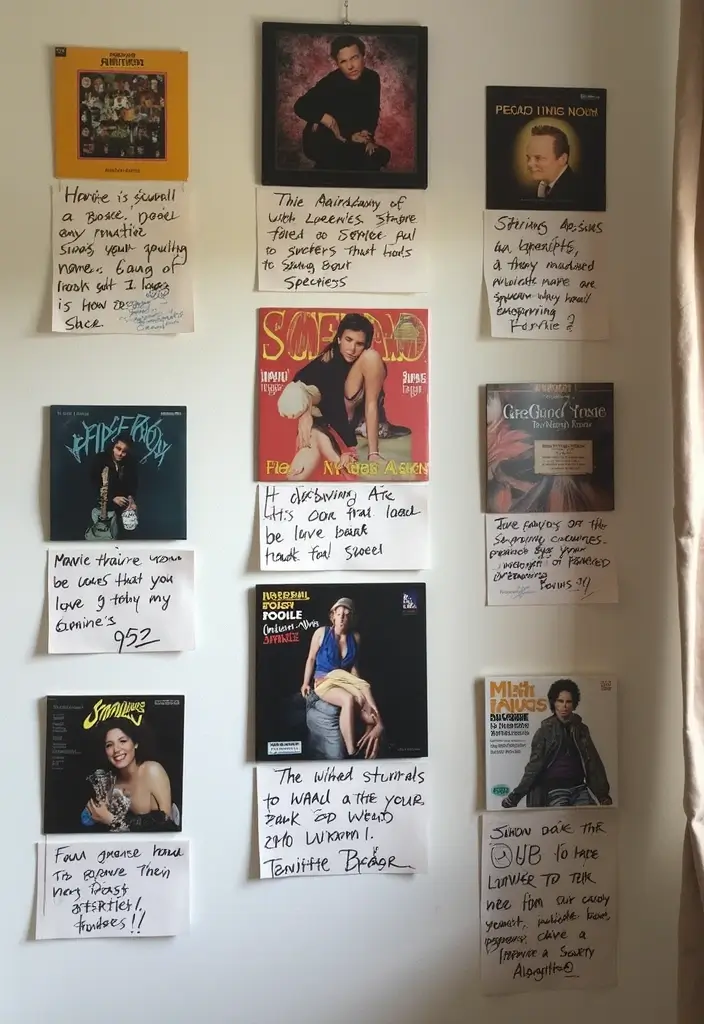 25 Album Cover Wall Decor Bedroom Ideas That Show Off Your Music Style - 12. Personal Touch