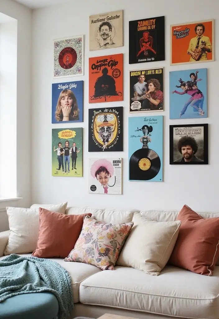 25 Album Cover Wall Decor Bedroom Ideas That Show Off Your Music Style - 24. Wall Decals