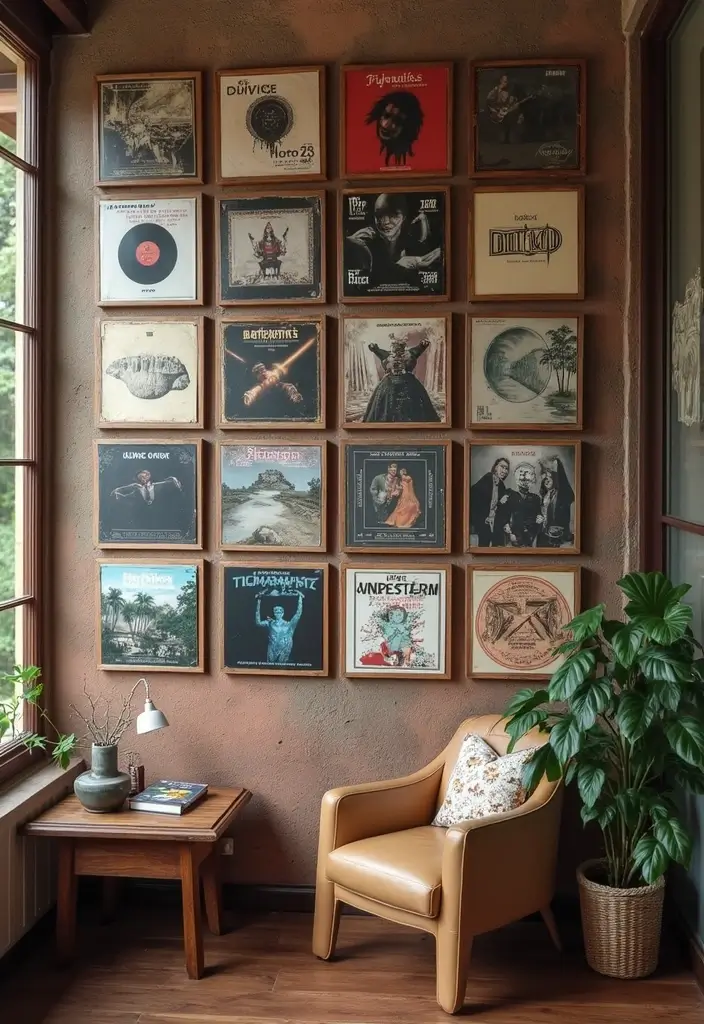 25 Album Cover Wall Decor Bedroom Ideas That Show Off Your Music Style - 8. Thematic Displays