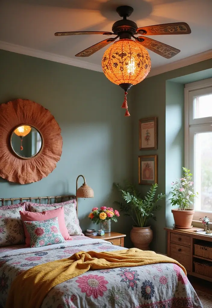 25 Bedroom Ceiling Fan Ideas That Keep You Cool in Style - 10. Whimsical Pendant Fan
