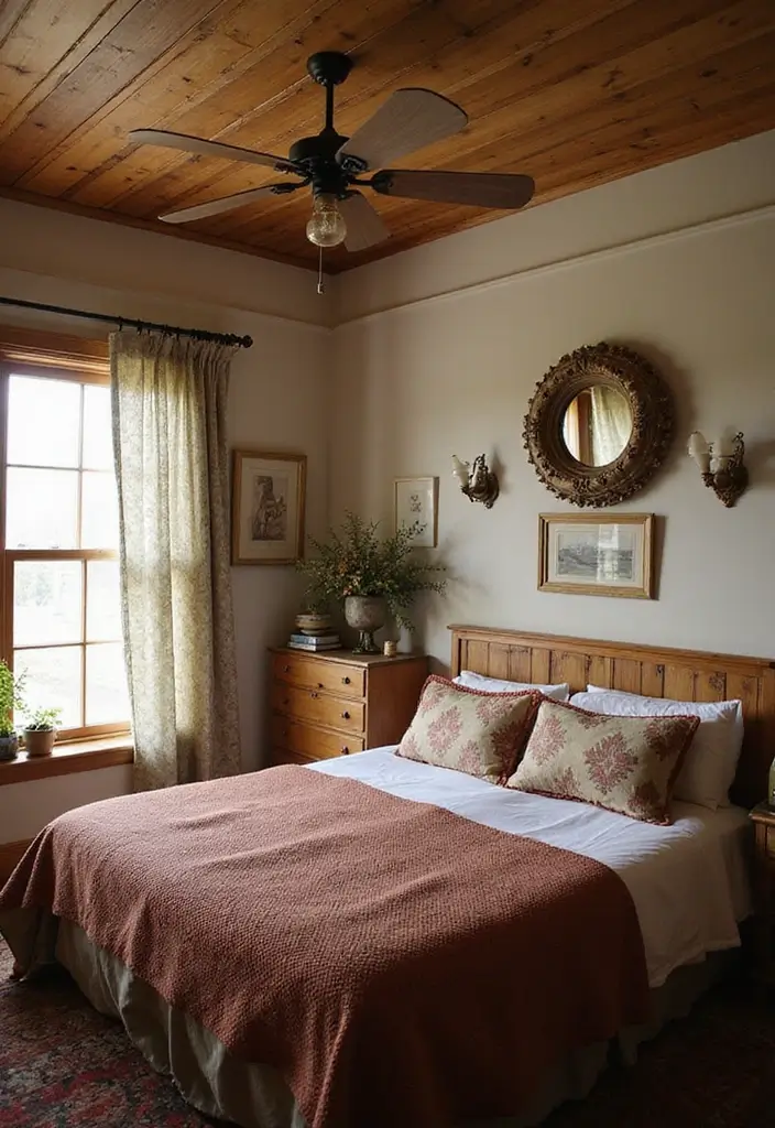 25 Bedroom Ceiling Fan Ideas That Keep You Cool in Style - 11. Farmhouse-Style Fan
