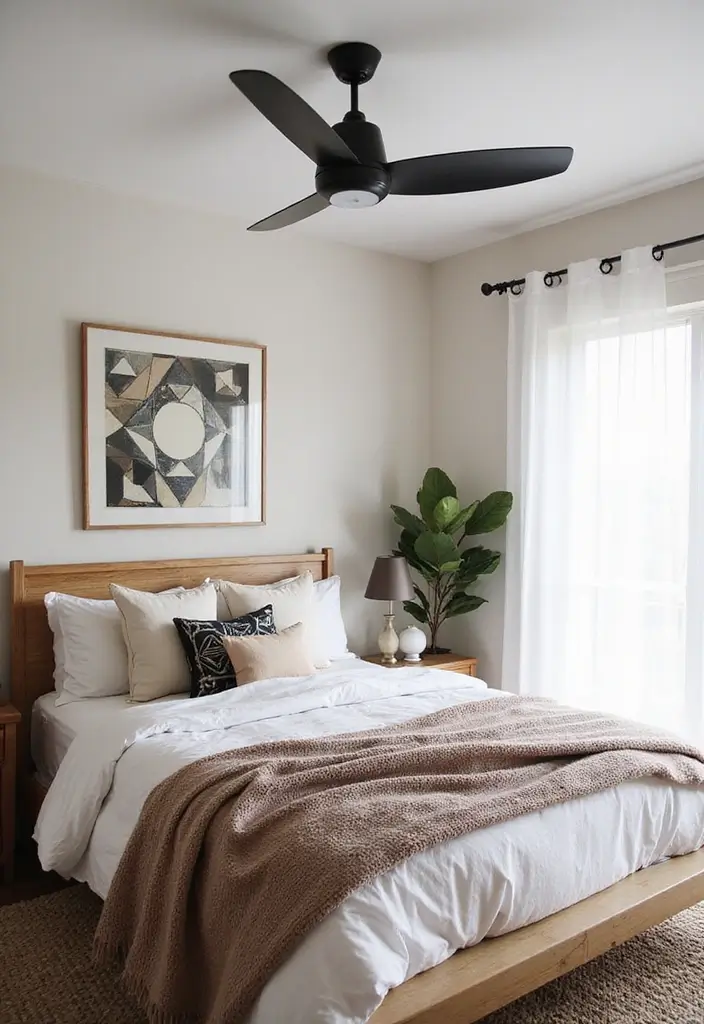 25 Bedroom Ceiling Fan Ideas That Keep You Cool in Style - 3. Modern Minimalist Fan