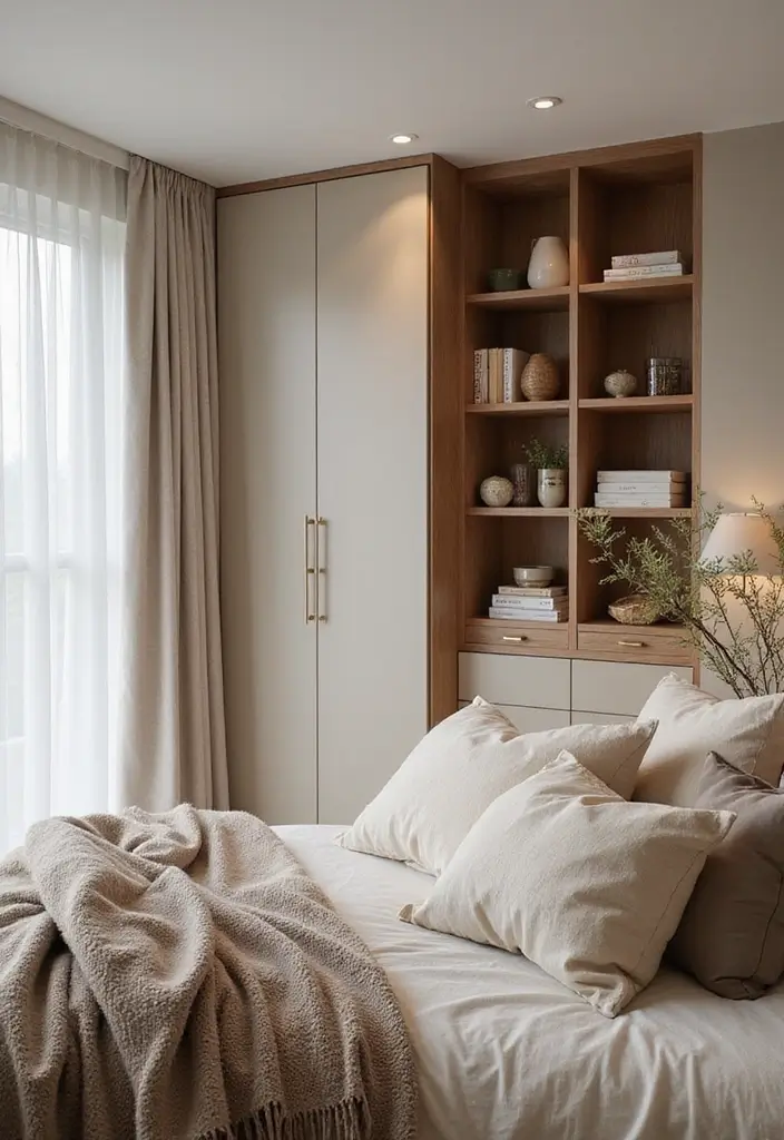 25 Bedroom Ideas Twin Bed That Look Cute & Functional - 12. Utilizing Vertical Space