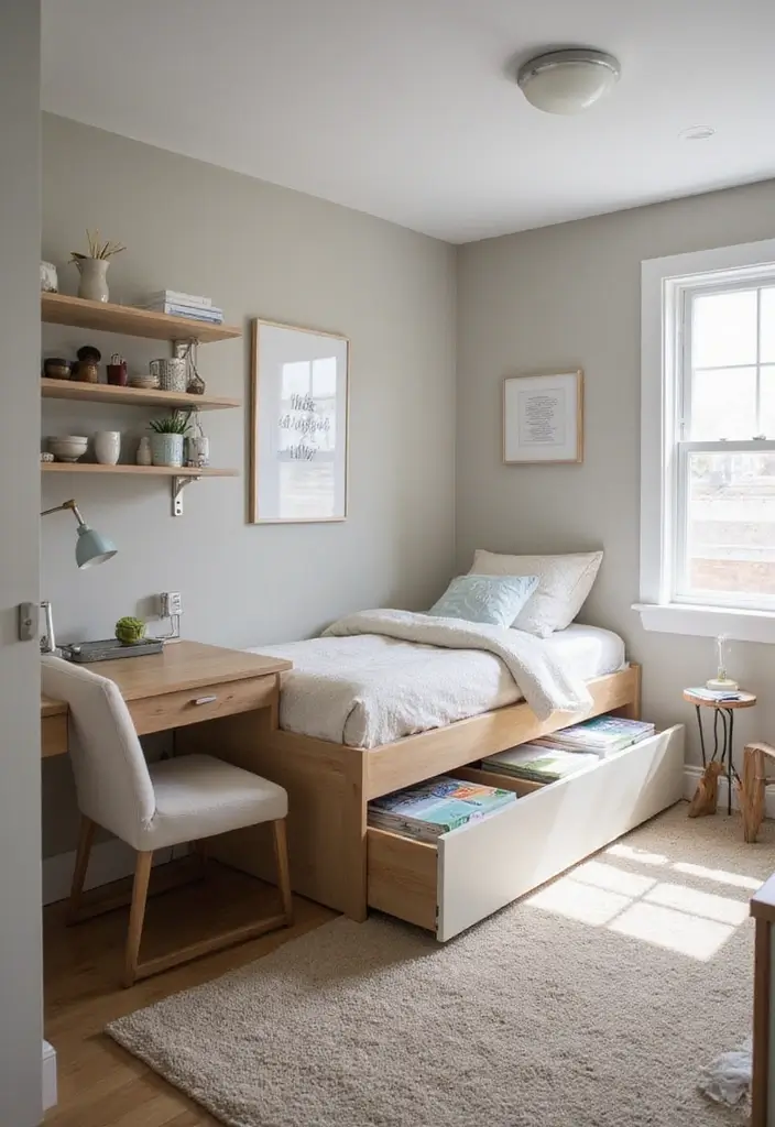 25 Bedroom Ideas Twin Bed That Look Cute & Functional - 3. Multi-functional Furniture