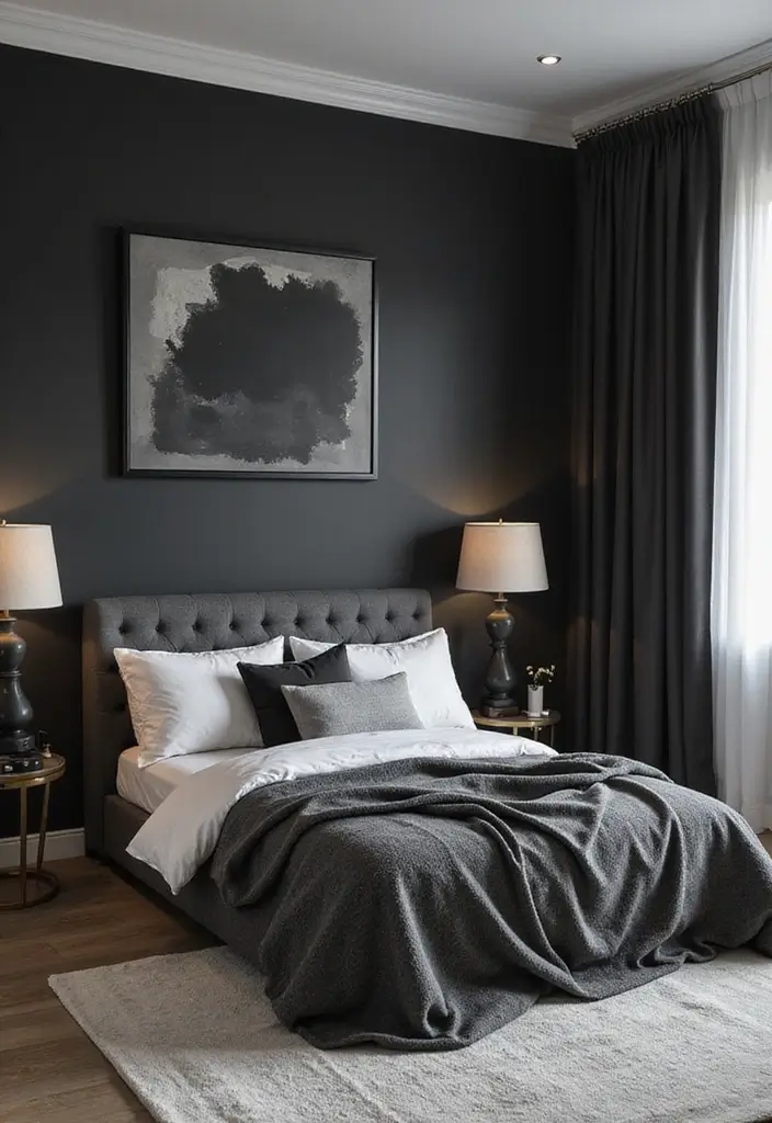 25 Bedroom Ideas with Black Furniture That Look Modern and Luxurious - 8. Monochromatic Color Schemes