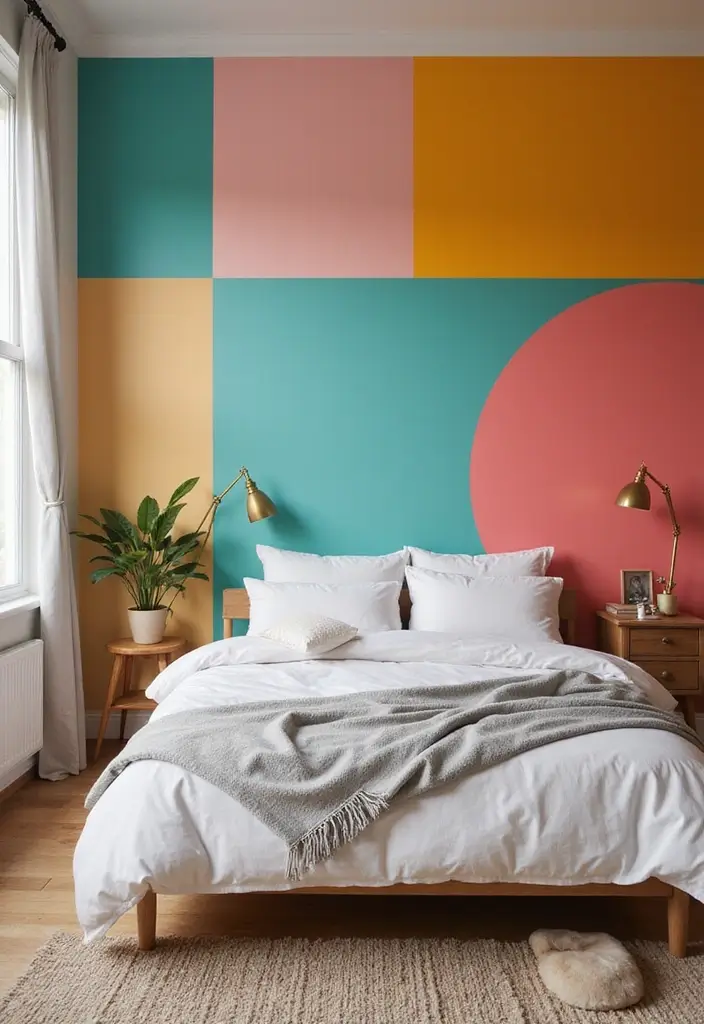 25 Bedroom Wall Painting Ideas Creativity Design That Inspire You - 12. Color-Blocking Adventures