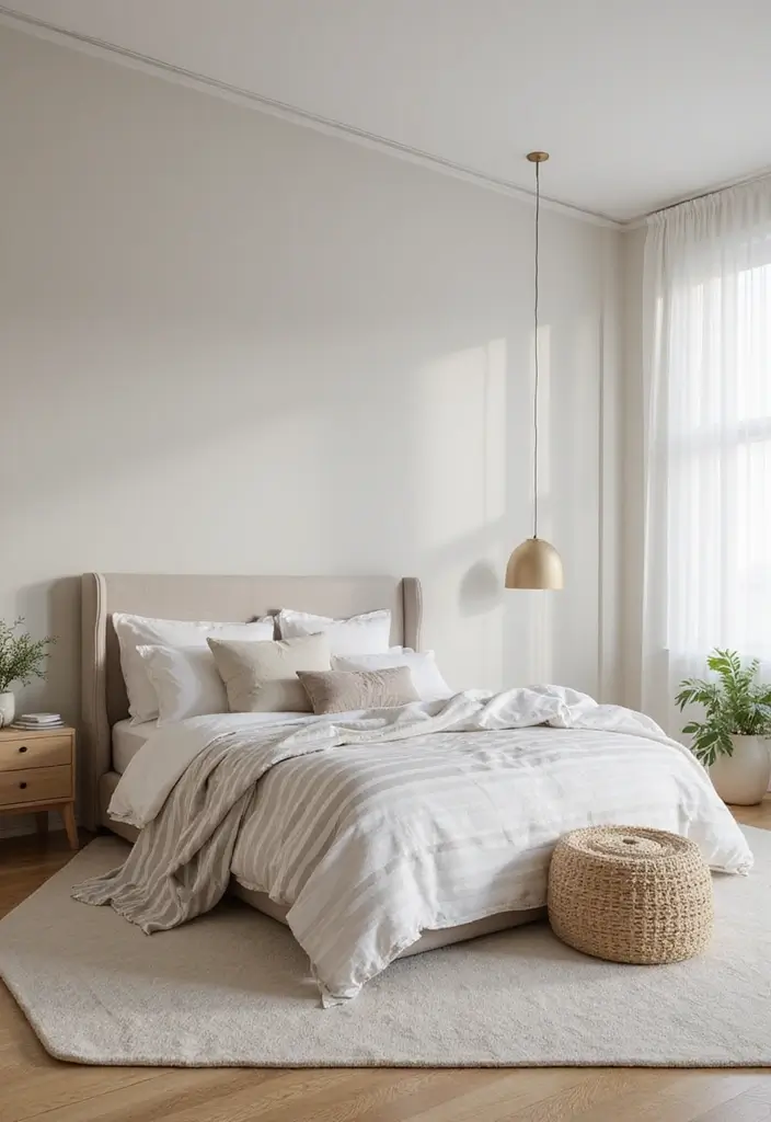 25 Bedroom Wall Painting Ideas Creativity Design That Inspire You - 14. Minimalist Stripes