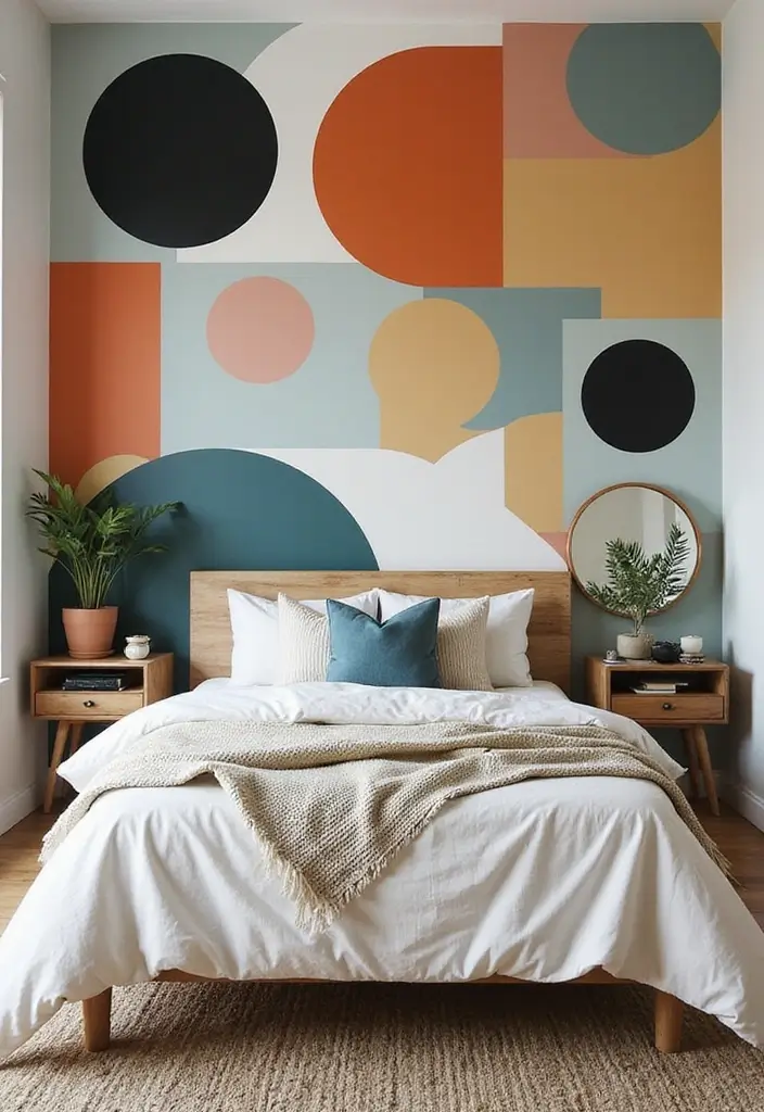 25 Bedroom Wall Painting Ideas Creativity Design That Inspire You - 3. Bold Geometric Patterns