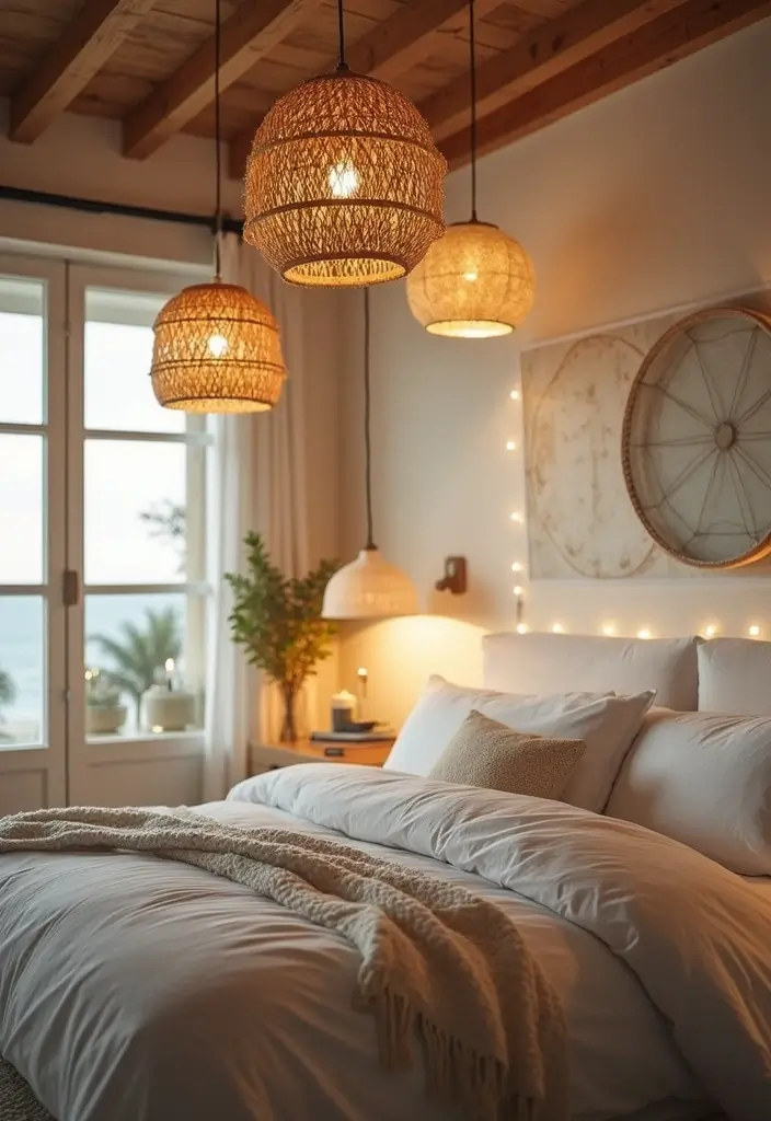 25 Cape Cod Bedroom Ideas That Bring Coastal Charm Indoors - 9. Beach House Style Lighting