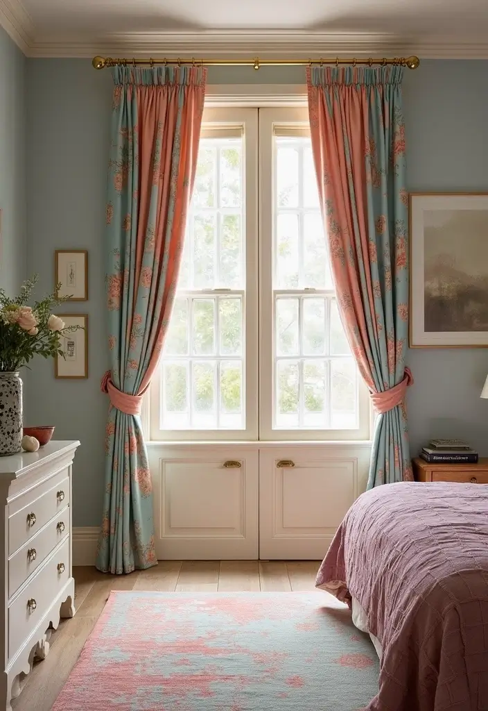 25 Curtains for Closet Doors Bedroom Ideas That Add Soft Style - 19. Custom Printed Curtains