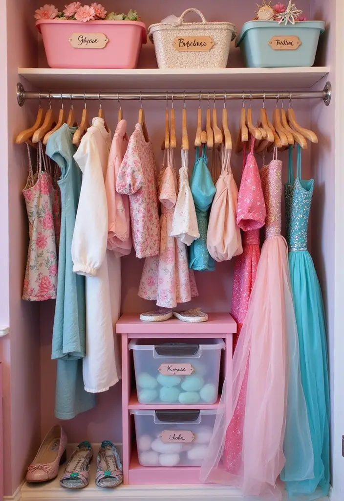 25 Disney Princess Bedroom Ideas That Feel Magical and Sweet - 15. Charming Closet Organization