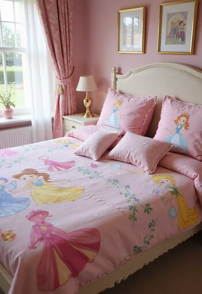 25 Disney Princess Bedroom Ideas That Feel Magical and Sweet - 7. Fairy Tale Bed Linens
