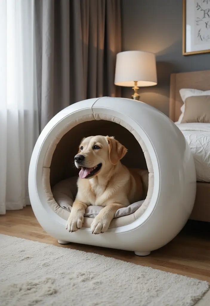 25 Dog Bed Ideas for Bedroom That Look Cute and Functional - 17. Pet Pod