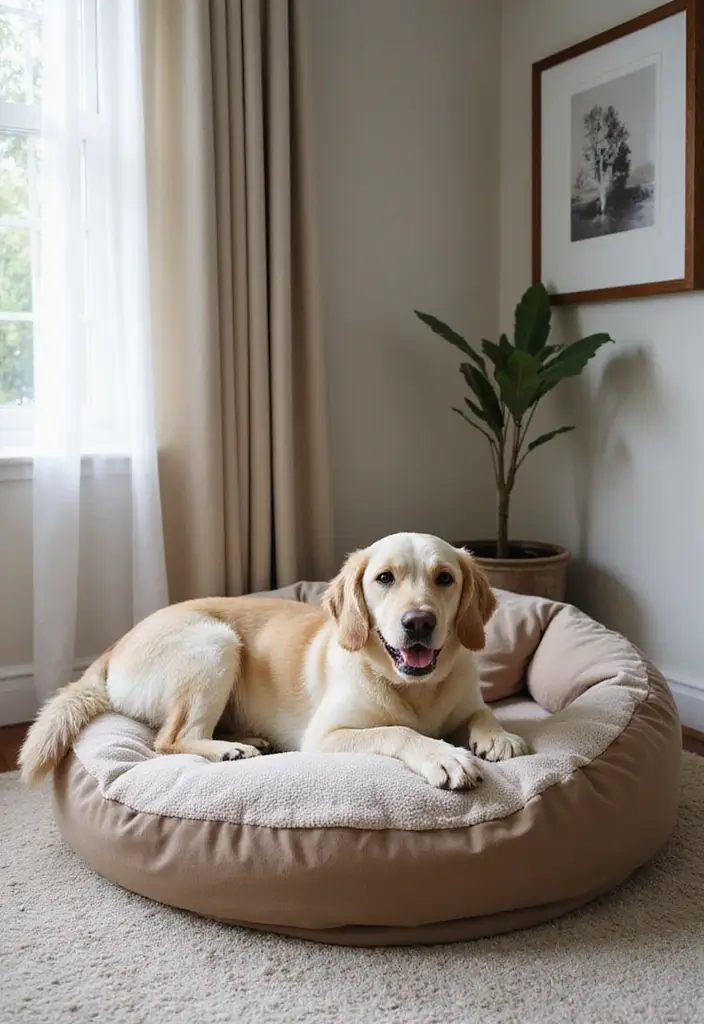 25 Dog Bed Ideas for Bedroom That Look Cute and Functional - 19. Circular Dog Bed