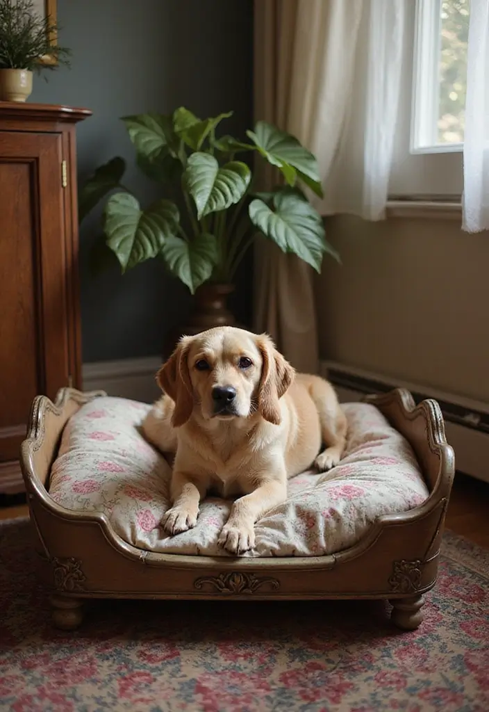25 Dog Bed Ideas for Bedroom That Look Cute and Functional - 4. Vintage-Style Dog Bed