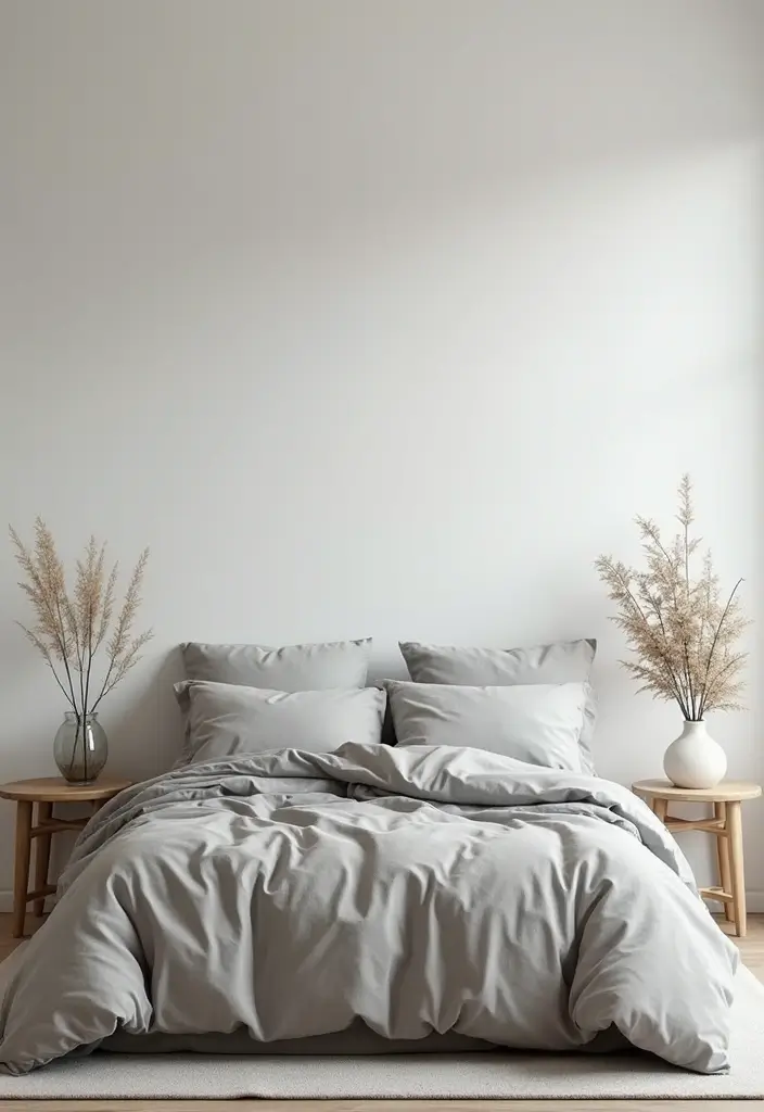 25 Gray Comforter Bedroom Ideas That Feel Calm & Neutral - 11. Minimalist Gray Sanctuary