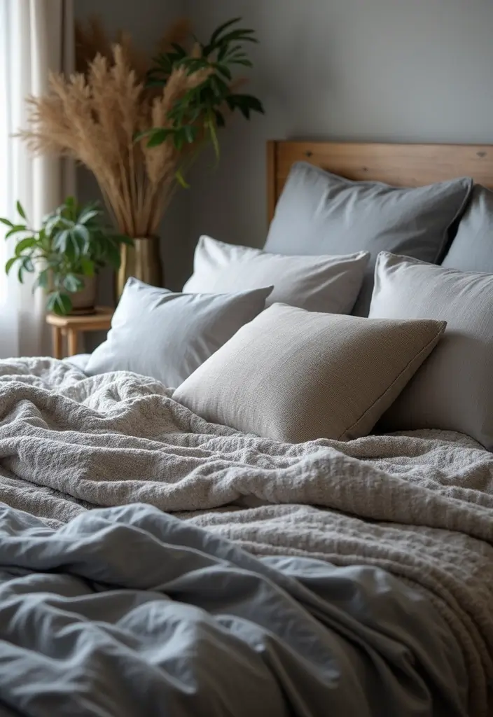 25 Gray Comforter Bedroom Ideas That Feel Calm & Neutral - 2. Textured Gray Bedding