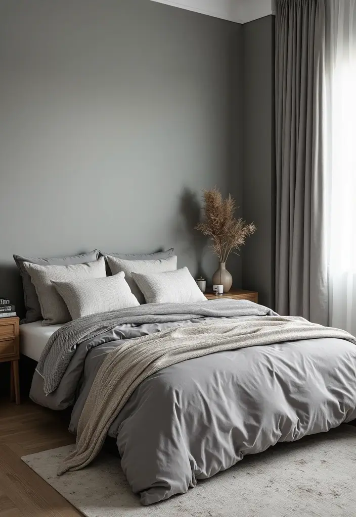 25 Gray Comforter Bedroom Ideas That Feel Calm & Neutral - 3. Monochromatic Gray Palette