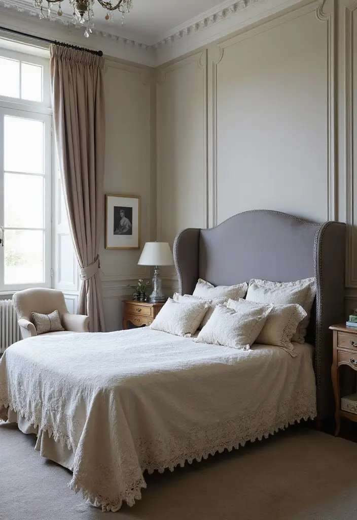 25 Grey Headboard Bedroom Ideas That Feel Classy and Versatile - 6. Classic Elegance