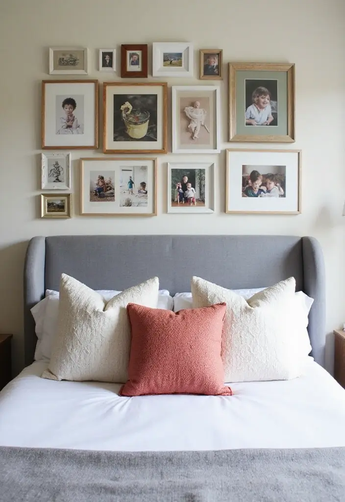 25 Grey Headboard Bedroom Ideas That Feel Classy and Versatile - 9. Personal Touches