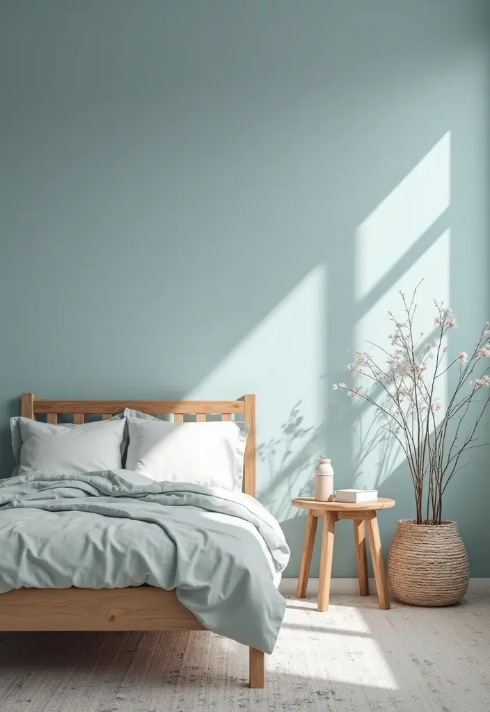 25 Light Blue Wall Bedroom Ideas That Make Spaces Feel Open - 19. Scandinavian Simplicity