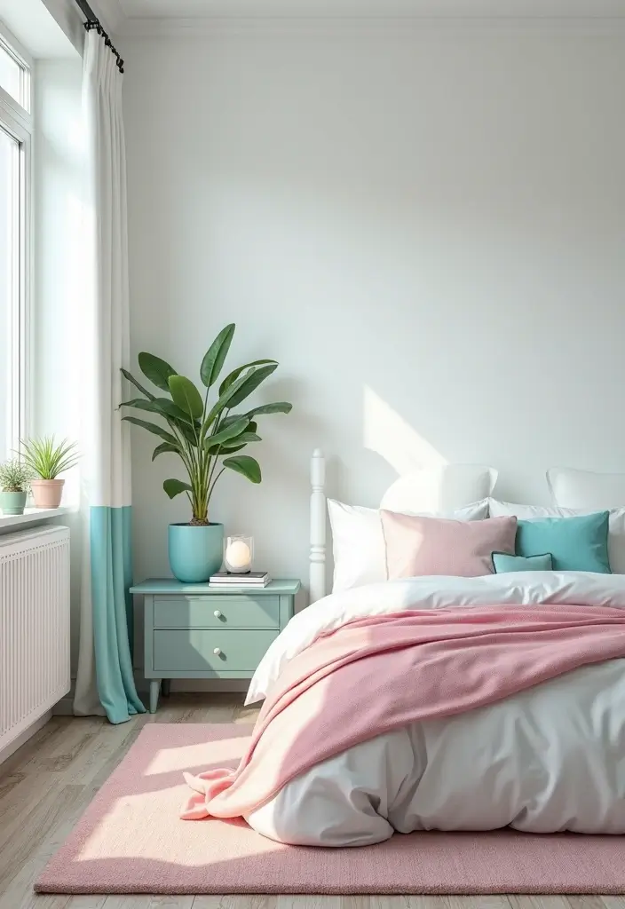 25 Paint Ideas for Bedroom That Completely Transform Your Space - 17. Crisp White with Colorful Accents