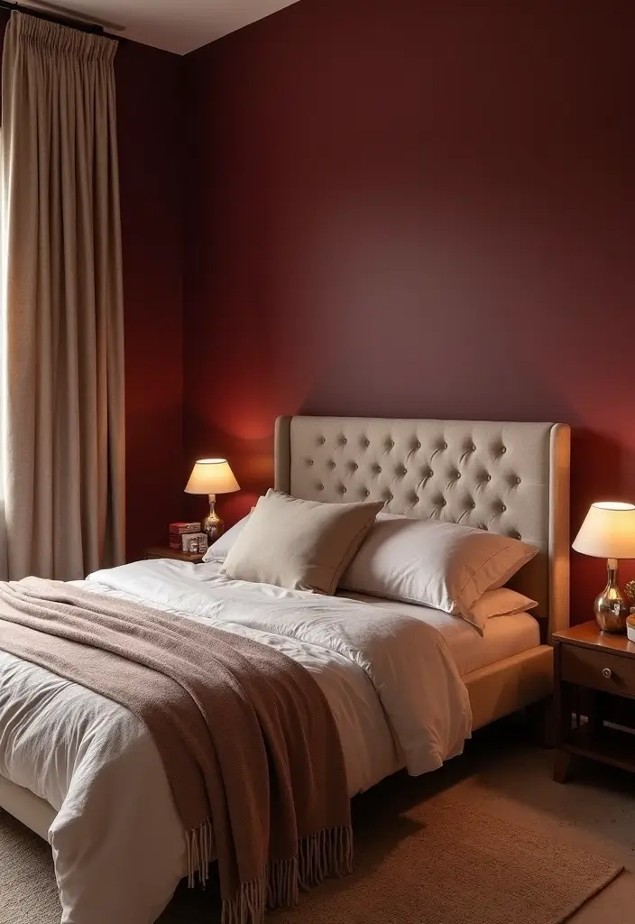 25 Paint Ideas for Bedroom That Completely Transform Your Space - 18. Deep Burgundy