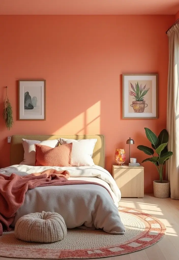 25 Paint Ideas for Bedroom That Completely Transform Your Space - 19. Playful Peach