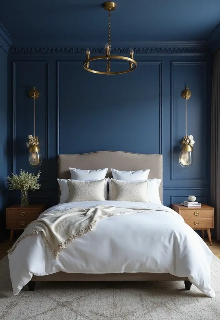 25 Paint Ideas for Bedroom That Completely Transform Your Space - 6. Striking Navy Blue