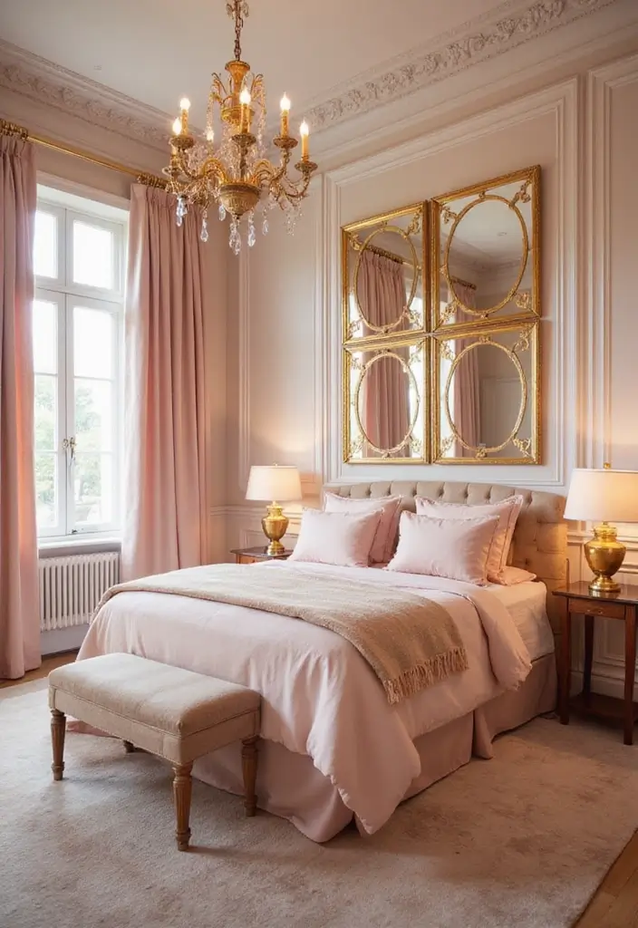 25 Pink Bedroom Ideas for Adults That Feel Romantic and Refined - 23. Gold Accents