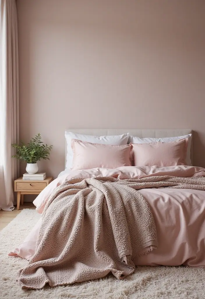 25 Pink Bedroom Ideas for Adults That Feel Romantic and Refined - 6. Layered Textures