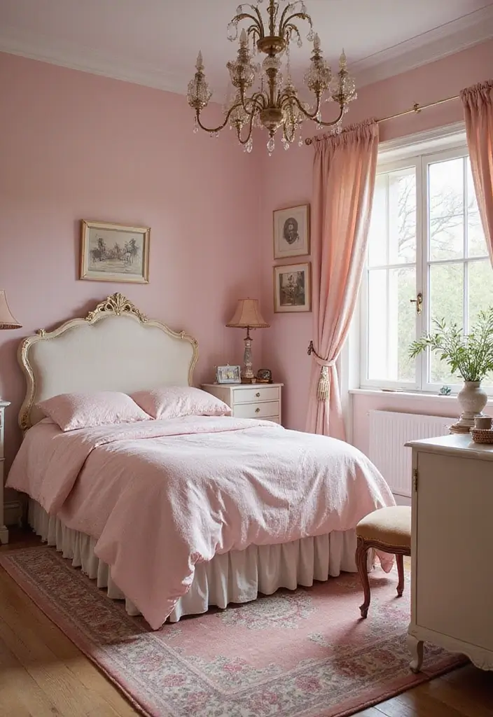 25 Pink Bedroom Ideas for Adults That Feel Romantic and Refined - 7. Vintage Charm