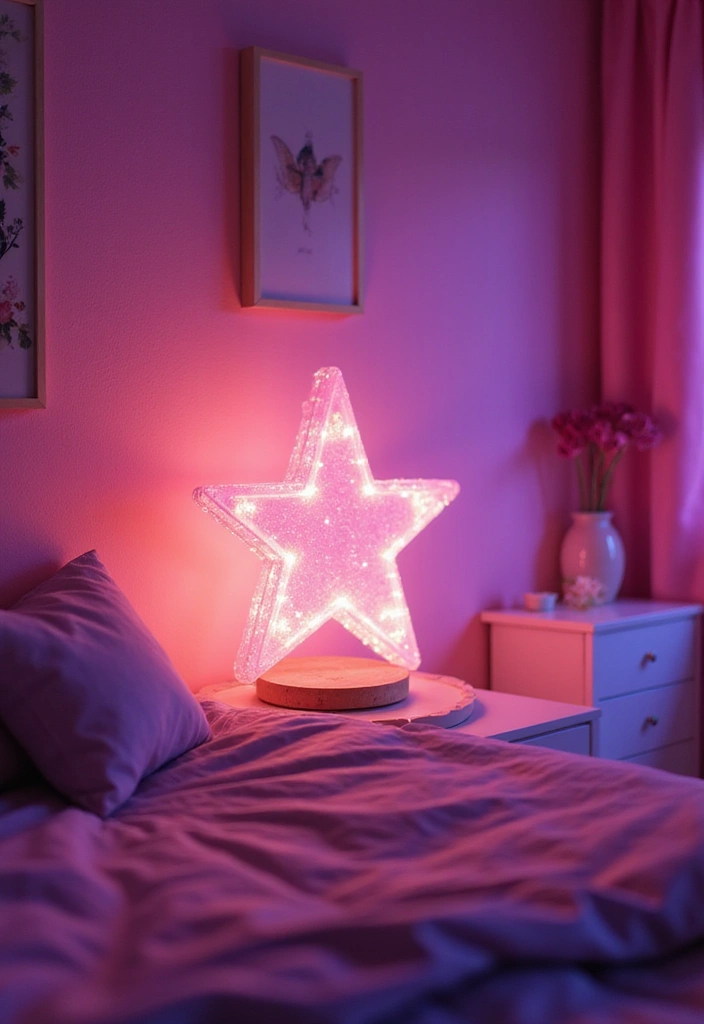 25 Pink and Purple Bedroom Ideas That Feel Fun and Dreamy - 9. Dreamy Light Fixtures