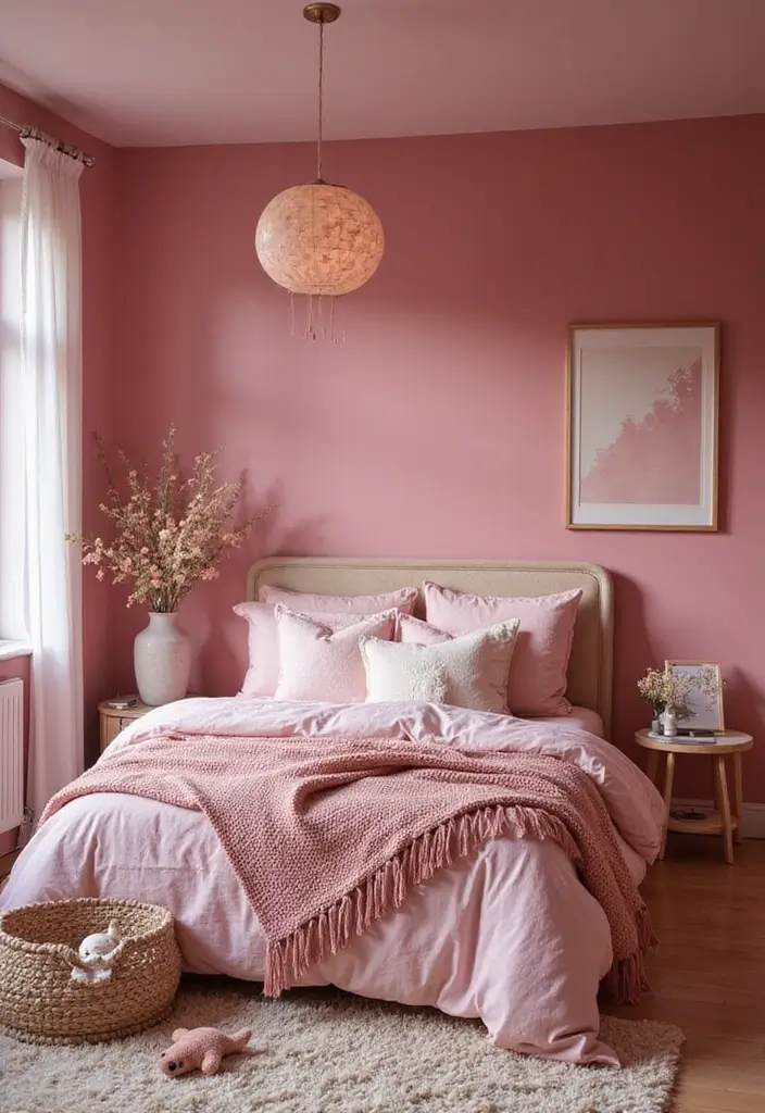 25 Room Painting Ideas Bedroom Aesthetic That Feel Calm & Trendy - 19. Radiant Berry Pink