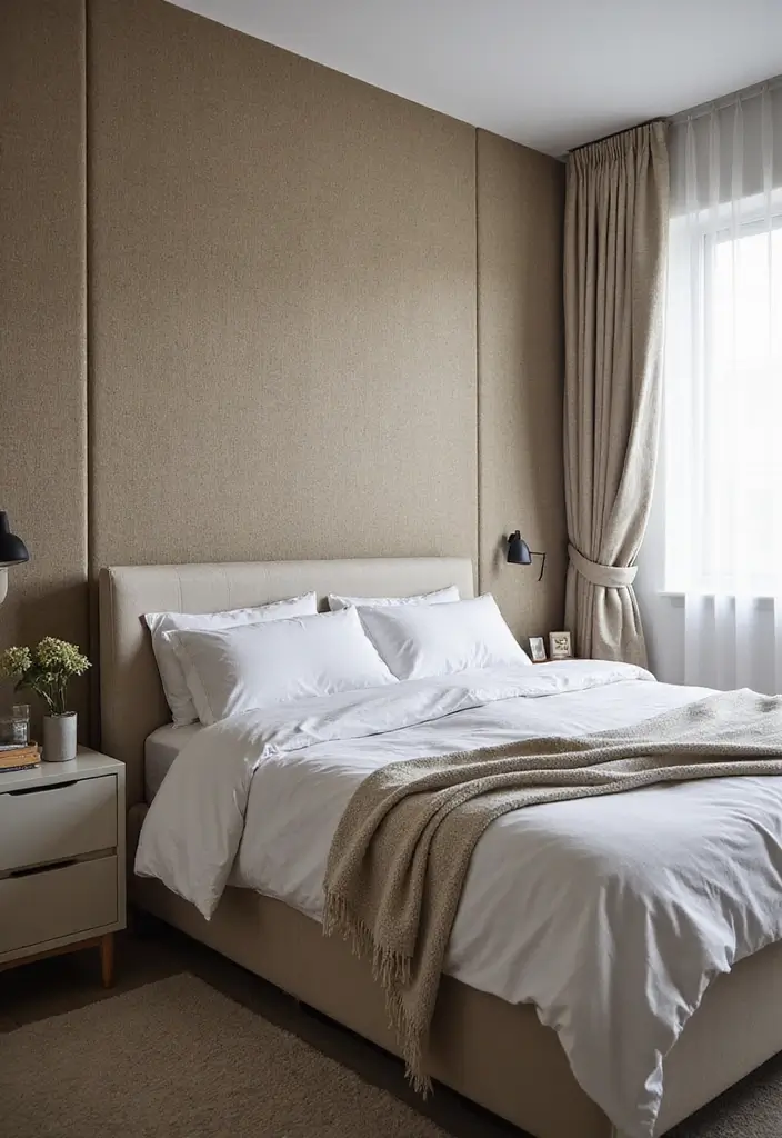 25 Upholstered Beds Bedroom Ideas That Feel Luxe and Cozy - 20. Textured Accent Walls