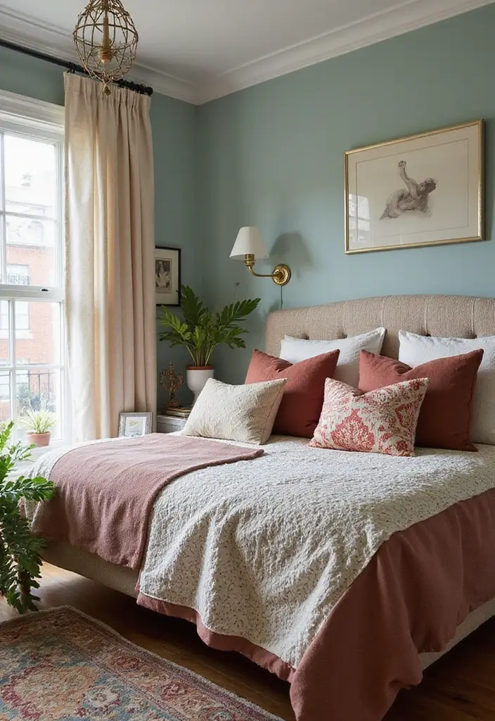 25 Upholstered Beds Bedroom Ideas That Feel Luxe and Cozy - 9. Mix and Match