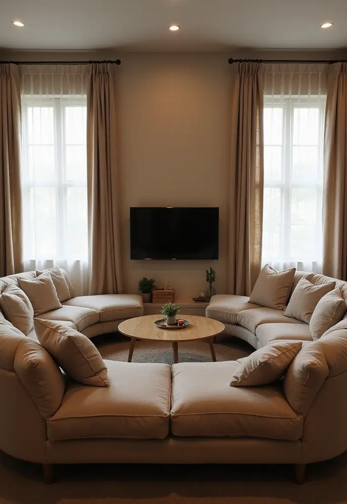 30 Bedroom Ideas with TV That Balance Relaxation & Design - 14. Wraparound Seating