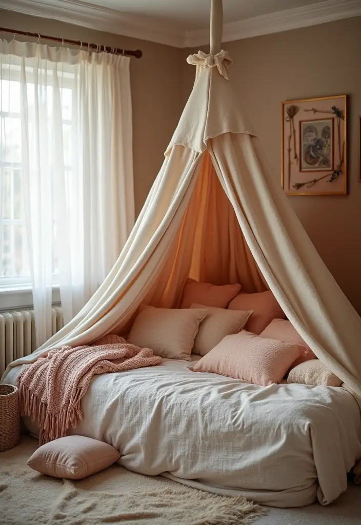 30 Bedroom Photoshoot Ideas Night That Feel Cozy & Romantic - 21. Creative Blanket Forts