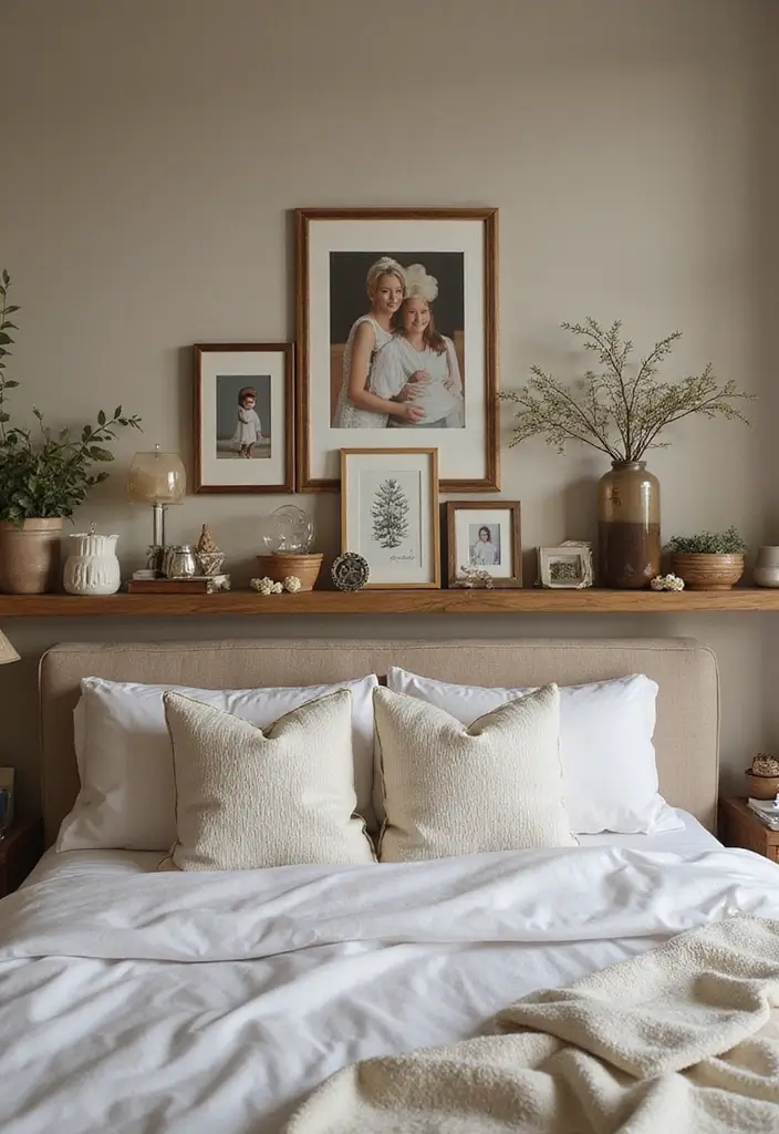 30 Bedroom Photoshoot Ideas Night That Feel Cozy & Romantic - 27. Sweet Keepsake Displays