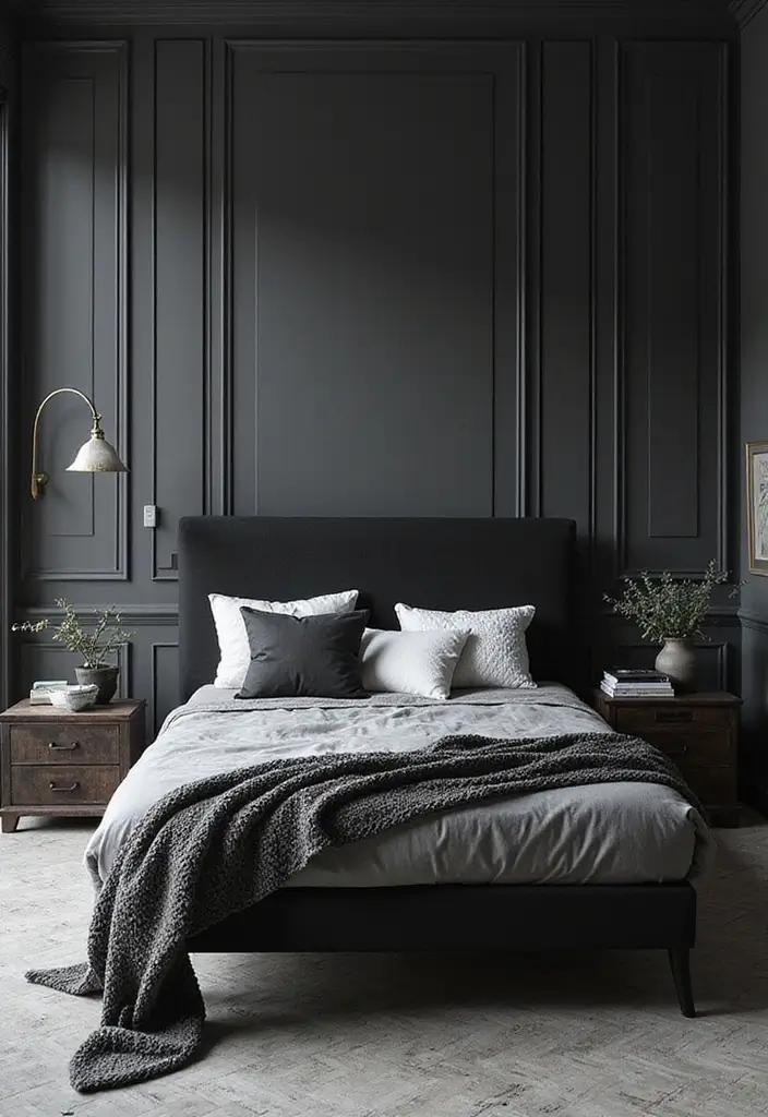 30 Black Bed Frame Bedroom Ideas That Look Strong & Stylish - 20. Elegant Monochrome with a Black Frame