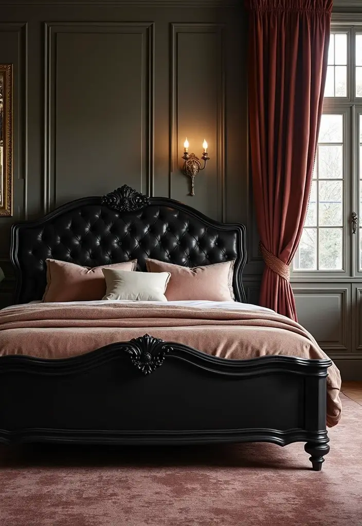 30 Black Bed Frame Bedroom Ideas That Look Strong & Stylish - 25. Timeless Elegance with a Black Frame