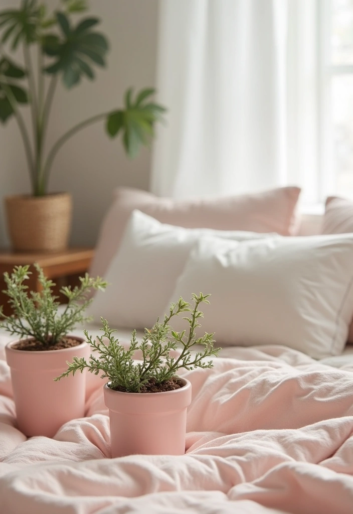 30 Blush Pink Bedroom Ideas That Feel Soft Romantic & Chic - 13. Blush Pink Plants and Greenery