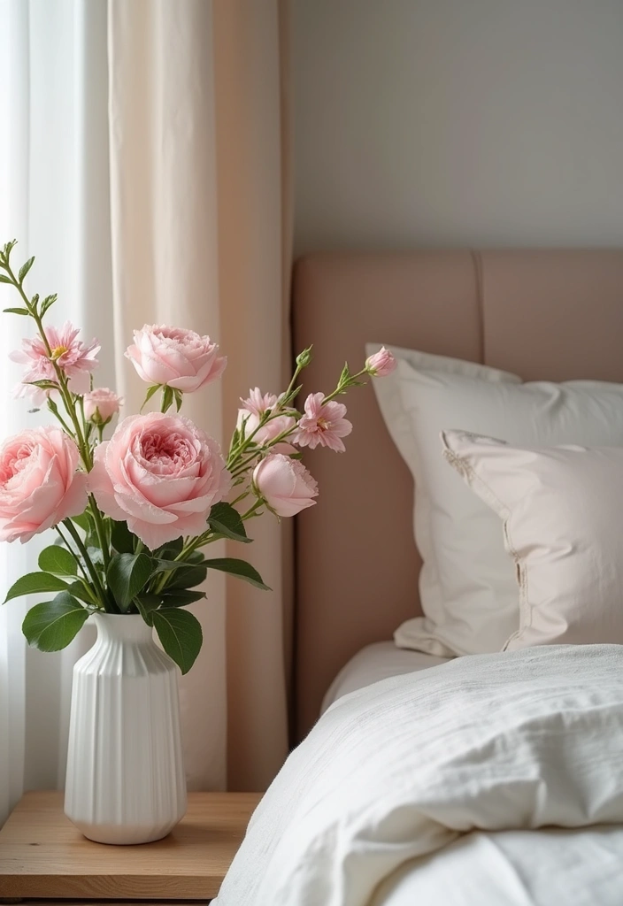 30 Blush Pink Bedroom Ideas That Feel Soft Romantic & Chic - 17. Blush Pink Bouquets