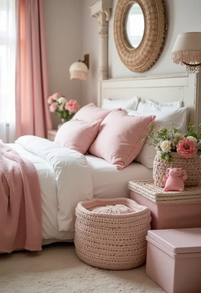 30 Blush Pink Bedroom Ideas That Feel Soft Romantic & Chic - 19. Blush Pink Storage Solutions