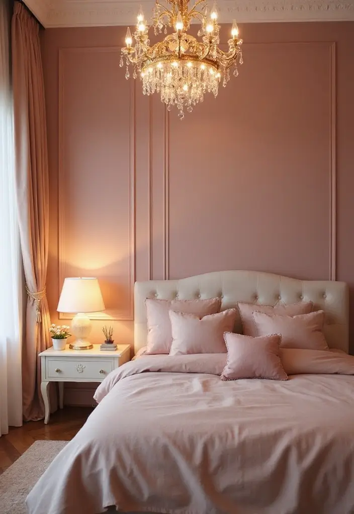 30 Blush Pink Bedroom Ideas That Feel Soft Romantic & Chic - 7. Blush Pink Lighting Fixtures