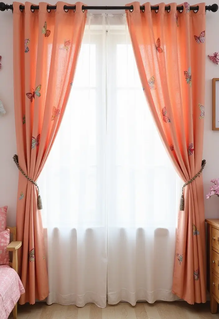 30 Butterfly Wall Decor Bedroom Ideas That Look Whimsical & Lovely - 10. Butterfly-Themed Curtains